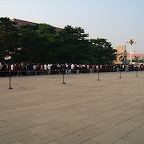 many hundreds meter of line of people waiting for a chance to go in an show chairman Mao their respect