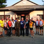 the group from bike for peace with the officer showing us around at the DMZ (De militarized Zone)