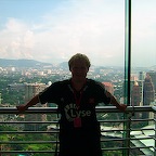 Asia-08-060 KL view and me from the bridge of Twin Towers