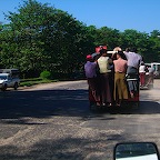 Public transport in Yangon, and men in Longys